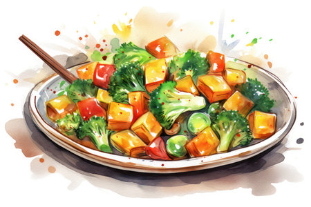 Meal vegetarian background dish green vegetables fresh diet dinner healthy foodの素材