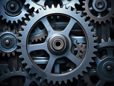 Mechanical metallic machine industrial background steel wheelの素材