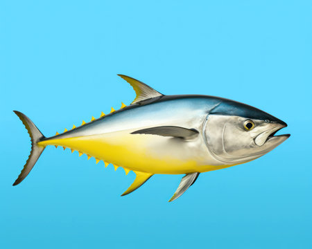 Isolated fresh animal fish sea tuna background nature food fin ocean silverの素材