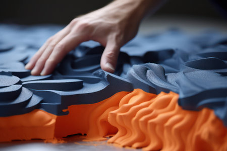 Woman background material hands pattern closeup sew cloth fashion fabric textile design industry background womanの素材