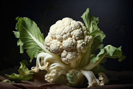 Healthy organic cauliflower fresh food green agriculture raw vegetable background cabbage vegetarianの素材