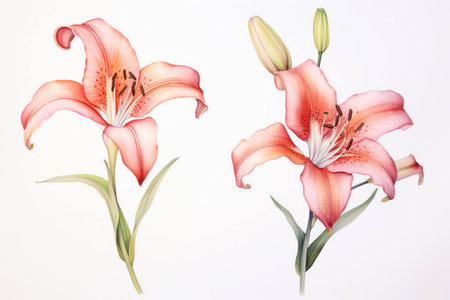 Floral flora lily blossom flowers green beauty petal plant background summer nature backgroundの素材