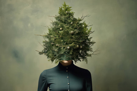 Woman white female xmas art new home woman background hands person seasonal ornamentの素材