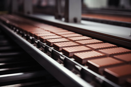 Industrial manufacture store interior production equipment chocolate background factory professional black machine technologyの素材