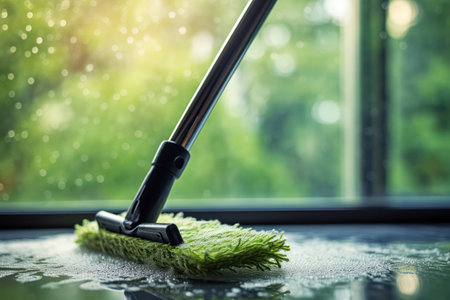 Woman maid hygiene floor housework interior cleaning domestic background woman household equipment service cleaner home houseの素材