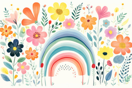 Blossom flower decorative pattern background floral spring design nature summer illustration background card invitationの素材