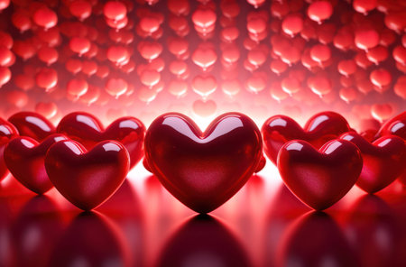 Background red holiday romance romantic decorative background day heart love valentine shapeの素材