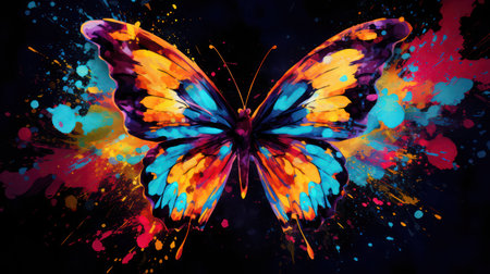 Design blue butterflies background background illustration nature decorative beauty art bright abstractの素材