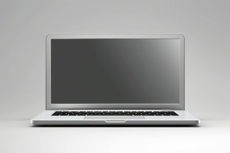 Internet interior laptop screen technology work modern background computer business blank monitorの素材