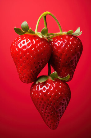 Fresh red food healthy strawberry juicy berry ripe sweet fruit backgroundの素材