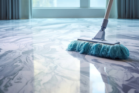 Woman mop floor bucket housekeeping cleaning service home background equipment house cleaner housework hygiene domestic interiorの素材