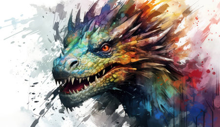 Dangerous art background fantasy animal king leo wild lion head illustrationの素材