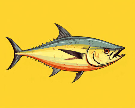 Seafood background tuna food animal fish finの素材