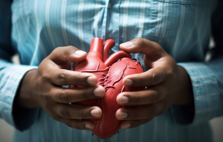 Woman background red concept care human heart people hands woman love healthの素材