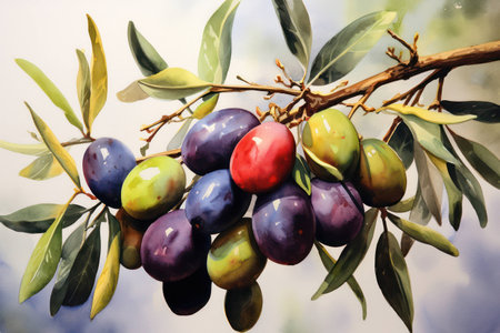 Agriculture organic fresh leafs tree ripe branch green food background plant fruit nature healthyの素材
