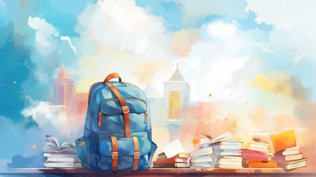 Background concept flat house landscape cartoon architecture travel illustration design background educationの素材