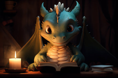 Fantasy animal monster toy dinosaur lizard dino character background reptile illustration green dragonの素材