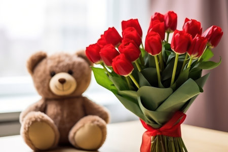 Loves Soft Embrace: A Romantic Teddy Bears Valentine Greetingの素材