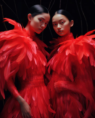 Fashionable Model on the Catwalk: A Stunning Presentation of a Designers White Silk Evening Gown at a Glamorous Runway Showの素材