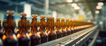 Production beer factory brewery food alcohol bottles technology manufacture industrial interiorの素材
