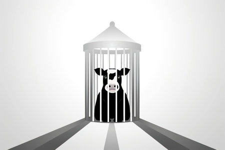 Agriculture cattle farming mammal white barn livestock animal milk cowの素材