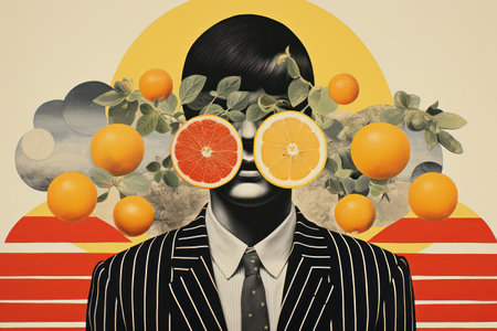 Refreshing Citrus Slices: Juicy, Sweet Vitamin Burst on a Bright Backgroundの素材