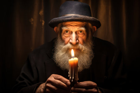Expressive Victorian Gentleman Sitting in a Dark Studio with Grunge Backgroundの素材