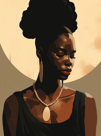 Style art portrait beauty face person hair background female women women lady illustration fashion youngの素材