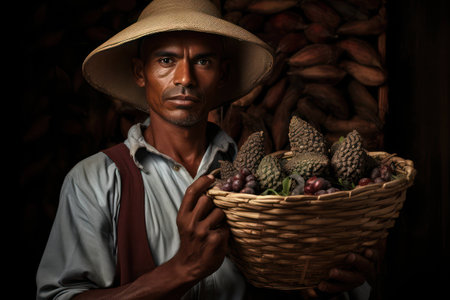 Man lifestyle culture india traditional green nature person village man asia portraitの素材