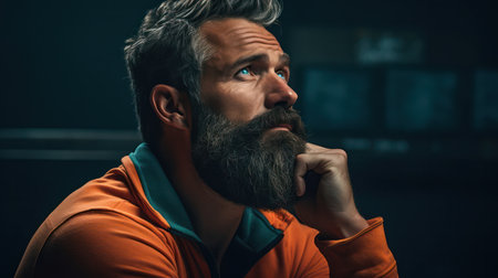 Sad and Smiling: Depressed Mature Businessman Expressing Emotion, Isolated on White Backgroundの素材