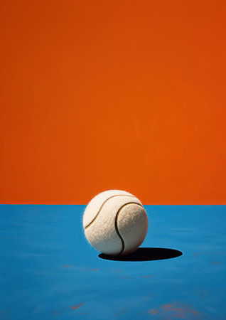 Dynamic Tennis Match on Green Court with Yellow Tennis Ball and Active Players Competing in a Summer Tournamentの素材