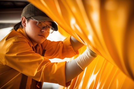 Industrial worker equipment safety person men men working metal manufacture occupation factory workshop steelの素材