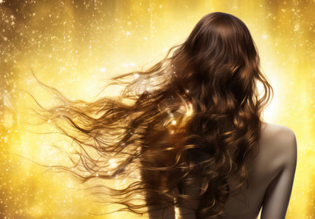 Long woman hair style fashion beauty healthy model female elegance womanの素材