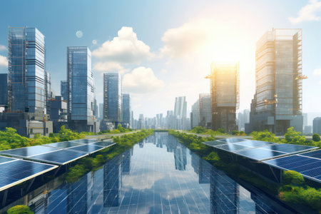 City sky modern cityscape downtown urban architecture building landscape background skyscraperの素材