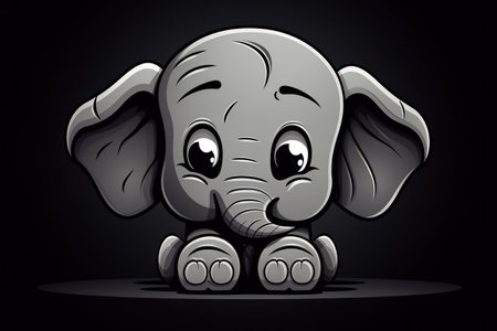 Laughing Mascot: Friendly African Elephant in Comic Illustration, Smiling and Playing in Safari Funの素材