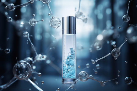 Blue Beauty Elixir: A Luxurious Serum for Radiant Skin, in a Bottled Symphony of Refreshmentの素材