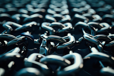 Unyielding Steel Chains: A Resilient Connection of Strength and Protection on a Rusty Anchorの素材