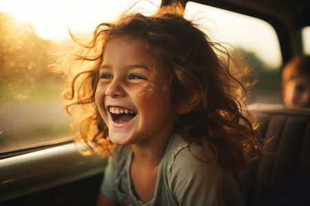 American children, girls laughing with joy and happiness, looking, having fun outdoors in a park with a playful toddler daughter. Family moments of happiness and safety, with a pretty white Caucasian woman smiling at her young daughter. The adorable littleの素材