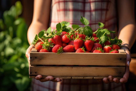 Red Organic Berry Delight: A Juicy and Healthy Ripe Harvest of Sweet and Delicious Natures Gems, Freshly Picked in Summers Bounty.の素材