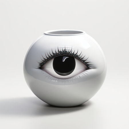 White Isolated Eye on Blue Background: Beauty in Close-upの素材