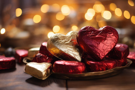 Romantic Love: Red Heart Gift for Valentines Day Celebrationの素材