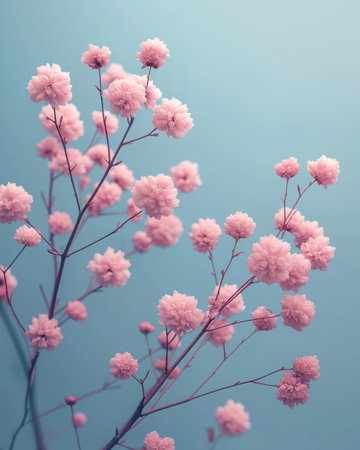 Natures Delicate Beauty: A Subtle Floral Blossom in a Winter Wonderlandの素材