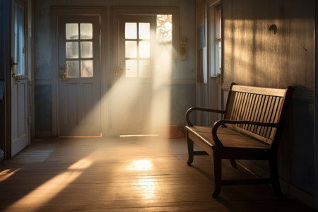 Conceptual Dream: Mysterious Grunge Room, an Abstract View of Hope and Imagination inside an Empty Dark Homeの素材