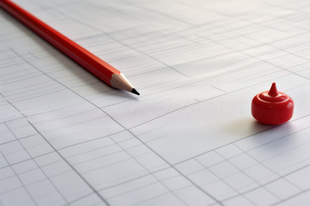 Letter on Blank Notebook Paper: School Education Concept with Pen and Pencil on White Background.の素材