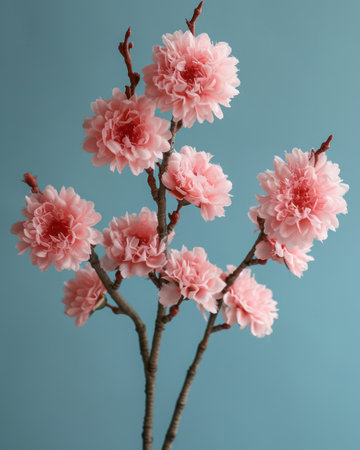 Pink blossoming flowers in spring: a vision of beauty in natures floral background.の素材