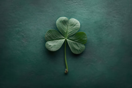 Lucky Clover Leaf, a Symbol of Fortune and Joy in a Green Irish Meadowの素材