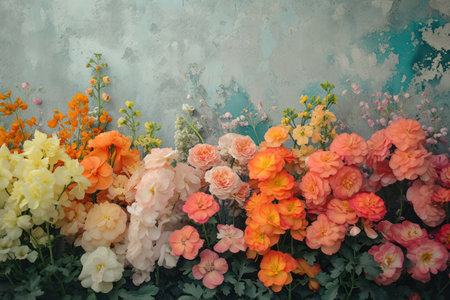 Blooming Beauty: Delicate Rose Blossom on Vintage Decorative Backgroundの素材