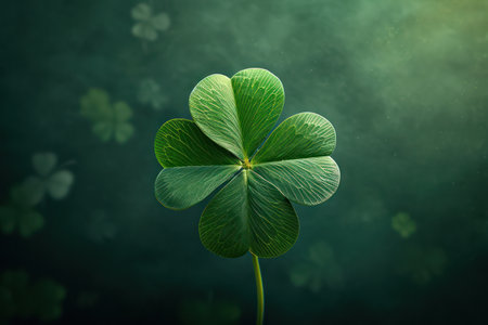 Lucky Clover Leaf amidst Natures Green: A Symbol of Fortune and Hope for St. Patricks Day Celebrationの素材
