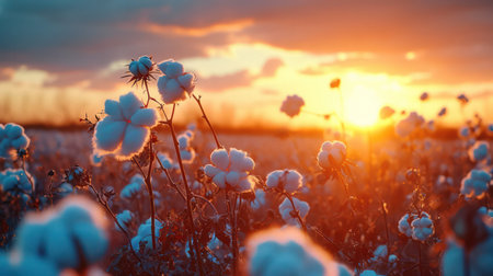 Enchanting Sunset Meadow: A Vibrant Burst of Colors and Beauty in Natureの素材