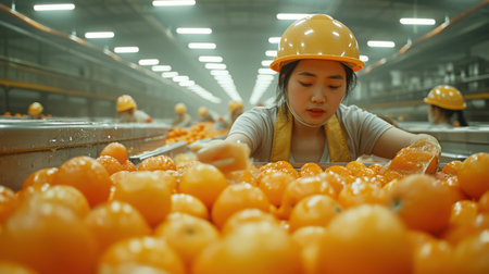 Fresh and Healthy: Young Asian Woman Choosing Organic Produce at a Beautiful Supermarket Marketの素材